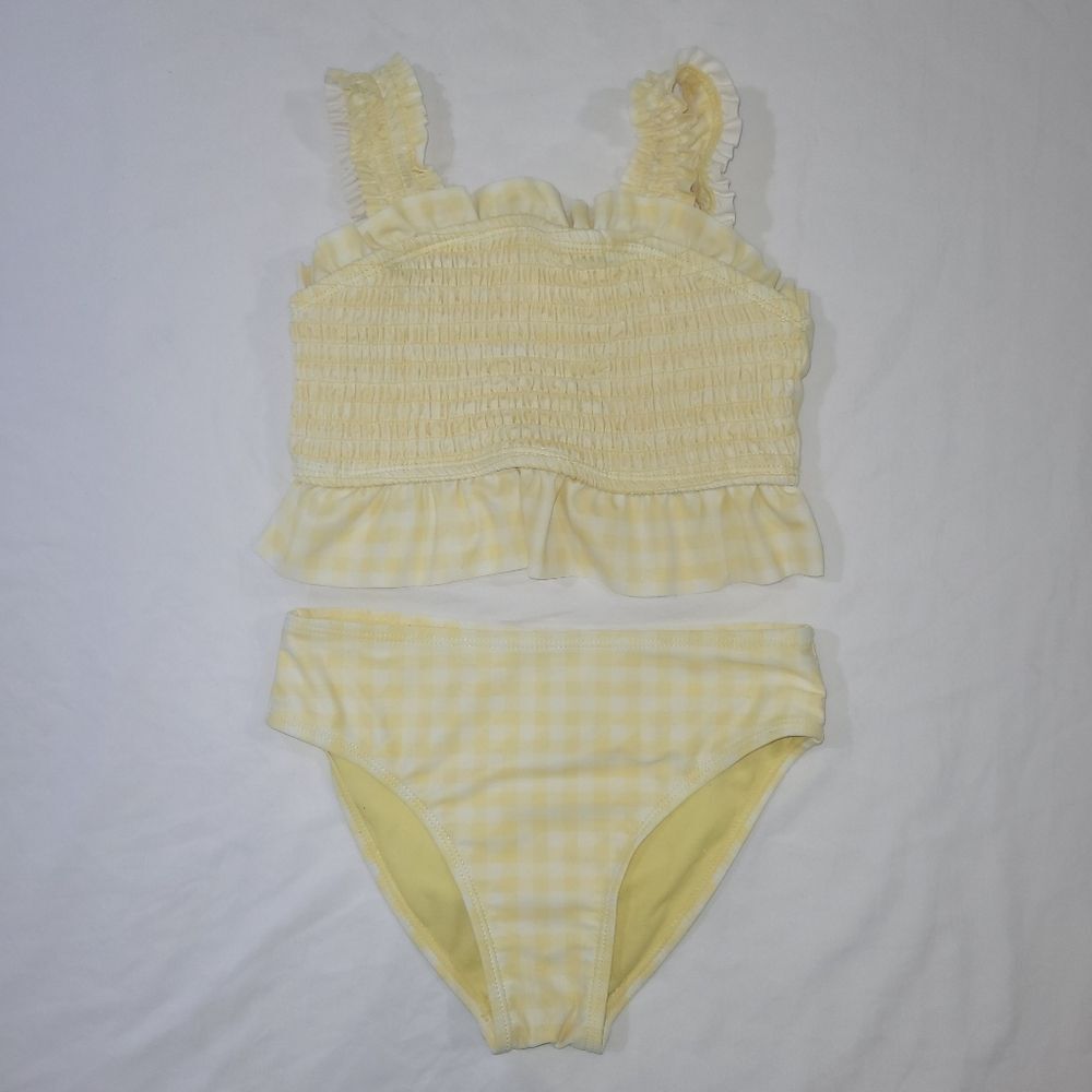 Primark Size 6/7 Years Yellow Gingham Ruffle Bikini Set